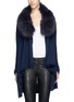 Main View - Click To Enlarge - ALICE & OLIVIA - 'Izzy' raccoon fur collar cascade wool-cashmere cardigan