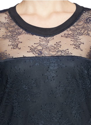 Detail View - Click To Enlarge - SANDRO - 'Tilly' lace front T-shirt