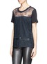 Front View - Click To Enlarge - SANDRO - 'Tilly' lace front T-shirt