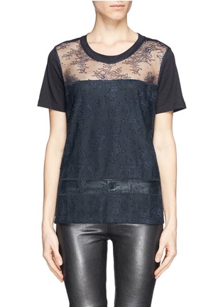 Main View - Click To Enlarge - SANDRO - 'Tilly' lace front T-shirt