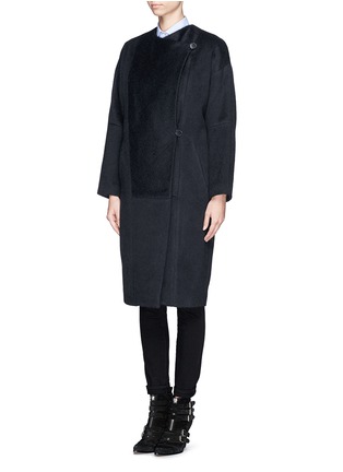 Front View - Click To Enlarge - MAJE - 'Germain' felted wide lapel coat