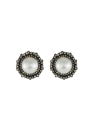 Main View - Click To Enlarge - TUKKA - Diamond Keshi pearl gold and silver stud earrings
