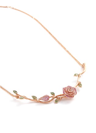Figure View - Click To Enlarge - ANYALLERIE - 'Rose Blossom' diamond gemstone 18k rose gold necklace