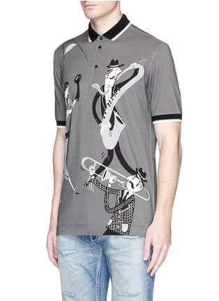 Front View - Click To Enlarge - - - Jazz club print polo shirt