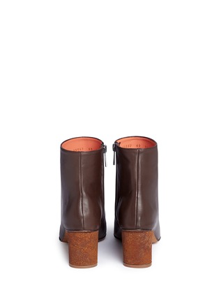 Back View - Click To Enlarge - GRAY MATTERS - 'Monika' rust effect concrete heel leather boots