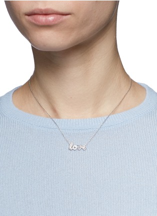 Figure View - Click To Enlarge - THEA JEWELRY - 'Love' cubic zirconia sterling silver necklace