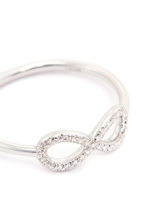 Detail View - Click To Enlarge - THEA JEWELRY - 'Infinity' cubic zirconia sterling silver ring