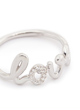 Detail View - Click To Enlarge - THEA JEWELRY - 'Love' cubic zirconia sterling silver ring