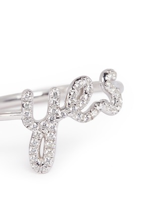 Detail View - Click To Enlarge - THEA JEWELRY - 'Yes' cubic zirconia sterling silver ring
