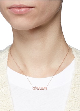 Figure View - Click To Enlarge - THEA JEWELRY - 'Dream' cubic zirconia 18k pink gold plated necklace