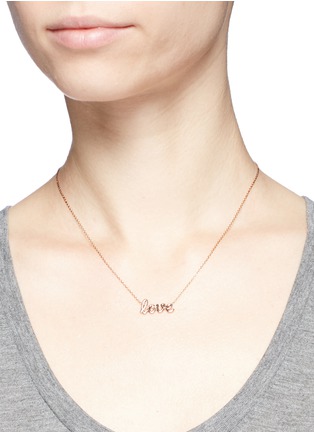 Figure View - Click To Enlarge - THEA JEWELRY - 'Love' 18k pink gold plated necklace