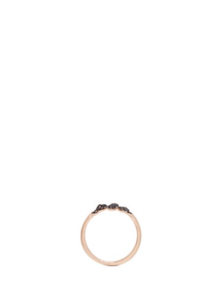 Figure View - Click To Enlarge - THEA JEWELRY - 'bff' cubic zirconia 18k pink gold plated ring