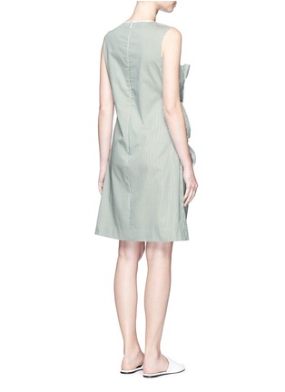 Back View - Click To Enlarge - VICTORIA, VICTORIA BECKHAM - Double knot front stripe poplin dress