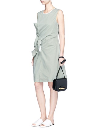 Figure View - Click To Enlarge - VICTORIA, VICTORIA BECKHAM - Double knot front stripe poplin dress