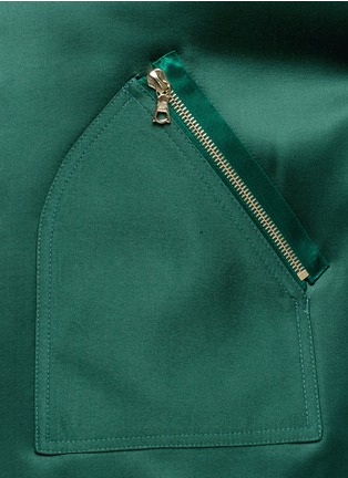Detail View - Click To Enlarge - VICTORIA, VICTORIA BECKHAM - Tie front collarless satin bomber jacket