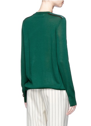 Back View - Click To Enlarge - VICTORIA, VICTORIA BECKHAM - Drawstring ribbon waist wool sweater