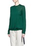 Front View - Click To Enlarge - VICTORIA, VICTORIA BECKHAM - Drawstring ribbon waist wool sweater