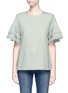 Main View - Click To Enlarge - VICTORIA, VICTORIA BECKHAM - Ruffle trim sleeve stripe boxy top