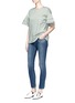 Figure View - Click To Enlarge - VICTORIA, VICTORIA BECKHAM - Ruffle trim sleeve stripe boxy top
