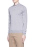 Front View - Click To Enlarge - LARDINI - Wool knit long sleeve polo shirt