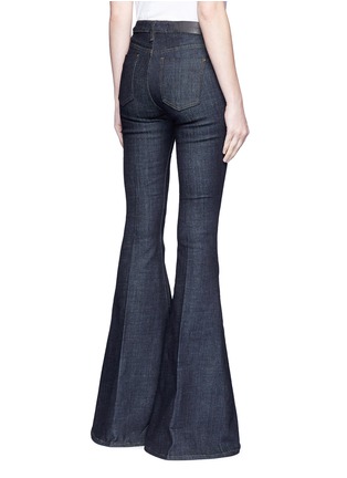 Back View - Click To Enlarge - VICTORIA, VICTORIA BECKHAM - Slim fit raw denim flared jeans