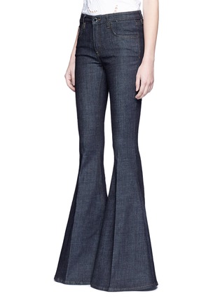 Front View - Click To Enlarge - VICTORIA, VICTORIA BECKHAM - Slim fit raw denim flared jeans