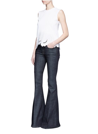 Figure View - Click To Enlarge - VICTORIA, VICTORIA BECKHAM - Slim fit raw denim flared jeans