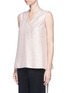 Front View - Click To Enlarge - LANVIN - Silk blend lamé sleeveless top