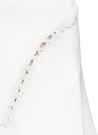 Detail View - Click To Enlarge - ALEXANDER WANG - Laced cutout knit tank dress