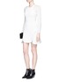 Figure View - Click To Enlarge - ALEXANDER WANG - Laced cutout knit tank dress