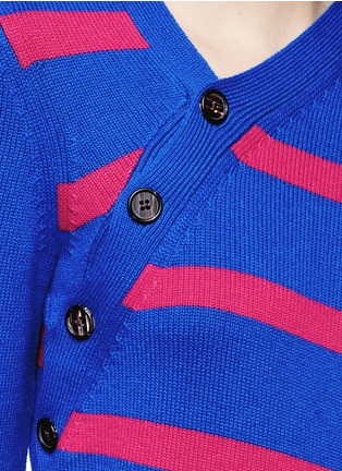 Detail View - Click To Enlarge - PROENZA SCHOULER - Asymmetric button stripe cashmere-cotton sweater