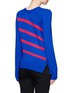 Back View - Click To Enlarge - PROENZA SCHOULER - Asymmetric button stripe cashmere-cotton sweater