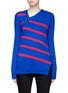 Main View - Click To Enlarge - PROENZA SCHOULER - Asymmetric button stripe cashmere-cotton sweater
