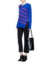 Figure View - Click To Enlarge - PROENZA SCHOULER - Asymmetric button stripe cashmere-cotton sweater
