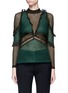 Main View - Click To Enlarge - SELF-PORTRAIT - 'Forest' ruffle fishnet effect mesh top