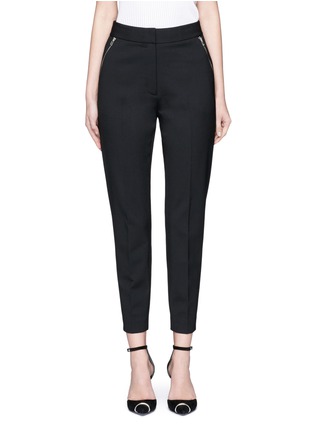 Main View - Click To Enlarge - ALEXANDER WANG - Side zip cropped tailored pants