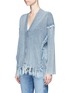 Front View - Click To Enlarge - CHLOÉ - Fringed V-neck sweater