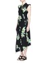 Front View - Click To Enlarge - PROENZA SCHOULER - Floral print silk crepe asymmetric dress