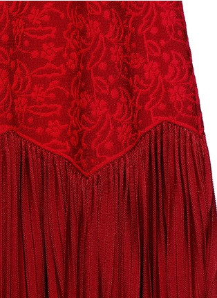 Detail View - Click To Enlarge - ALAÏA - 'Ramage Volant' gathered hem floral jacquard dress