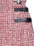 Detail View - Click To Enlarge - ALEXANDER MCQUEEN - Buckle pleated tweed wrap mini skirt