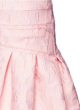 Detail View - Click To Enlarge - GIAMBA - Flamingo jacquard peplum dress