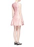 Back View - Click To Enlarge - GIAMBA - Flamingo jacquard peplum dress