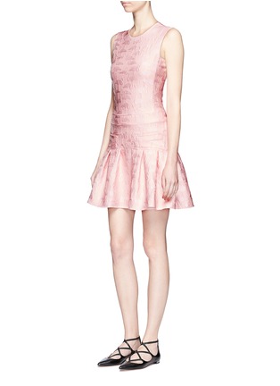 Figure View - Click To Enlarge - GIAMBA - Flamingo jacquard peplum dress
