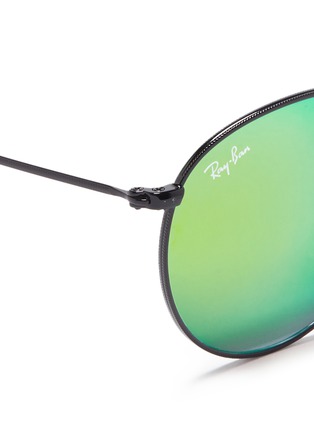 Detail View - Click To Enlarge - RAY-BAN - 'Round Flash Lenses Gradient' metal sunglasses