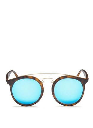 Main View - Click To Enlarge - RAY-BAN - 'Gatsby I Large' tortoiseshell effect round mirror sunglasses