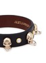 Detail View - Click To Enlarge - ALEXANDER MCQUEEN - Skull faux pearl stud leather bracelet