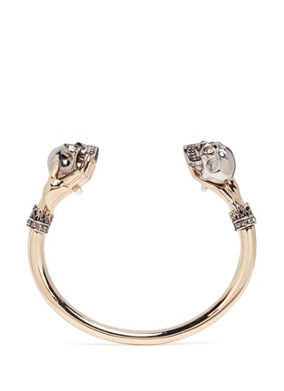 Main View - Click To Enlarge - ALEXANDER MCQUEEN - Hand and twin skull cuff