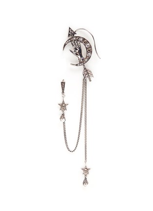 Main View - Click To Enlarge - ALEXANDER MCQUEEN - 'Surreal Obsession' crystal pavé moon cuff single earring
