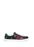 Main View - Click To Enlarge - GUCCI - Bee and star embroidery leather sneakers
