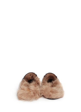 Back View - Click To Enlarge - GUCCI - 'Princetown' lamb fur lined leather slide loafers